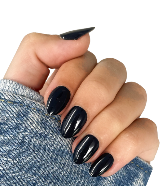 ソンジャ ネイルライトブラック Black Swan - Semi-Cured Gel Nail Strips | Polish Pops